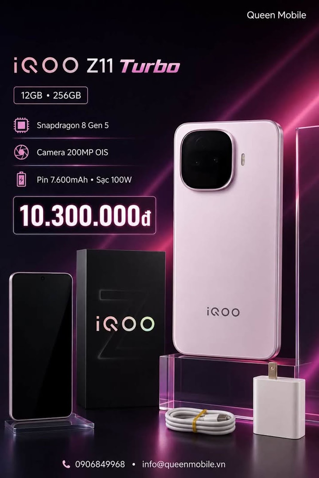 𝗶𝗤𝗢𝗢 𝗭𝟭𝟭 𝗧𝘂𝗿𝗯𝗼 12GB/256GB – SNAPDRAGON 8 GEN 5, CAMERA 200MP, PIN 7.600mAh