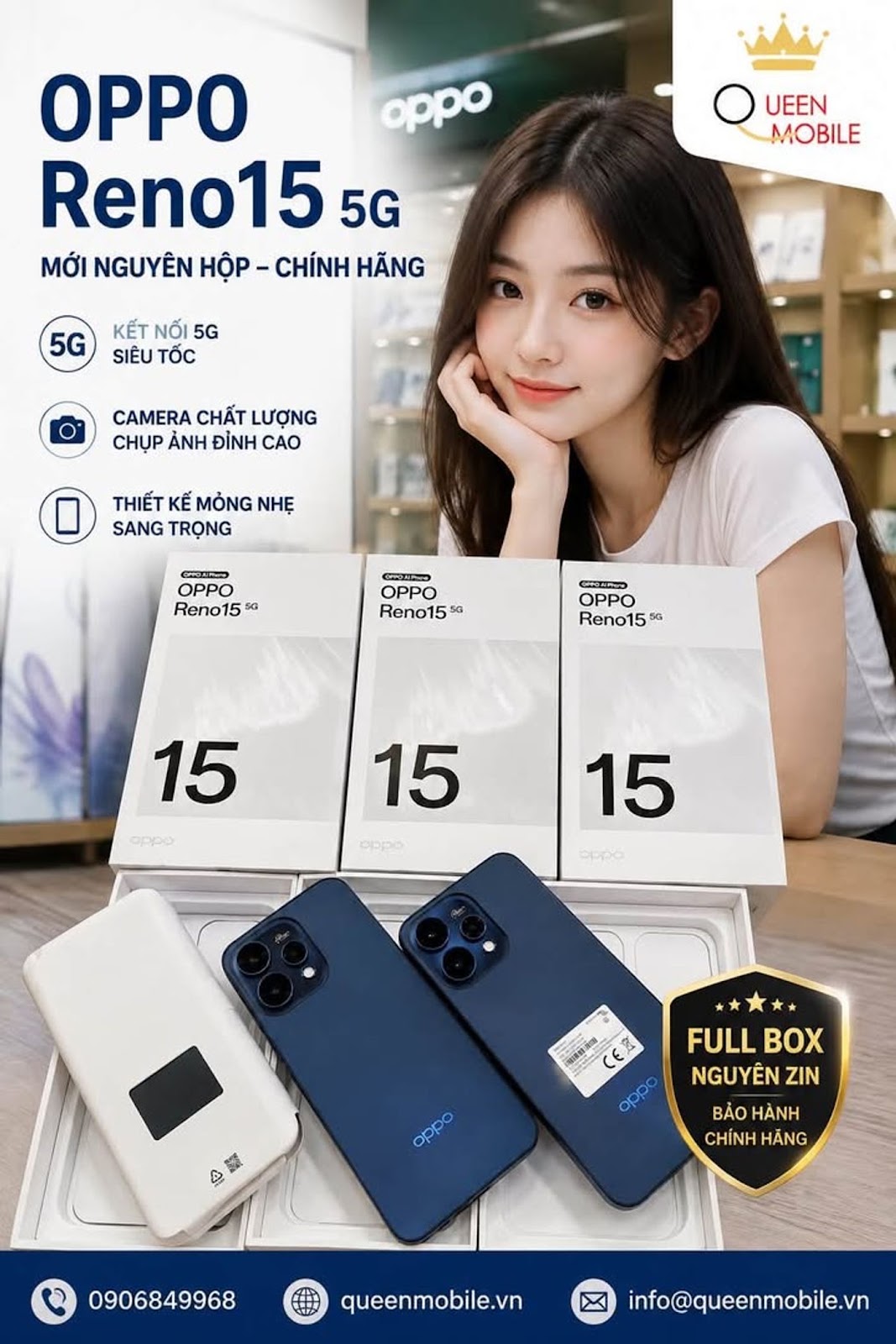 OPPO Reno15 5G Full Box Chính Hãng Mới Nguyên Hộp