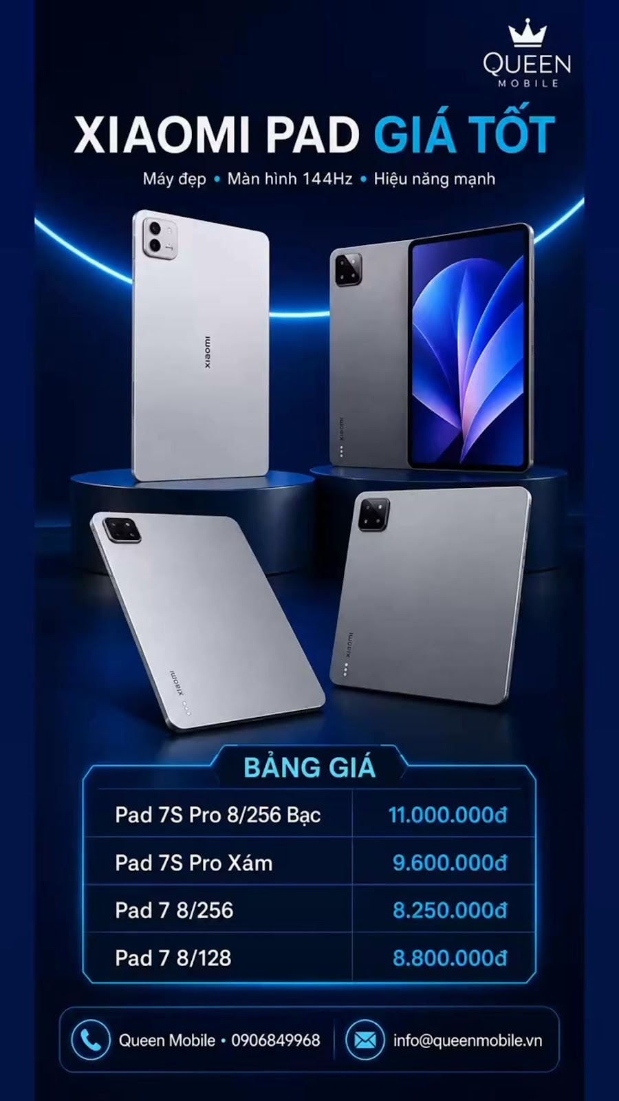 Xiaomi Pad giá tốt, màn hình 3.2K 144Hz, hiệu năng mạnh