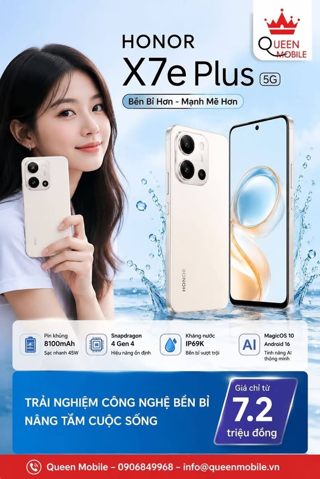 HONOR X7e Plus ra mắt toàn cầu với pin 8100mAh, Snapdragon 4 Gen 4 và chuẩn kháng nước IP69K #HONOR 