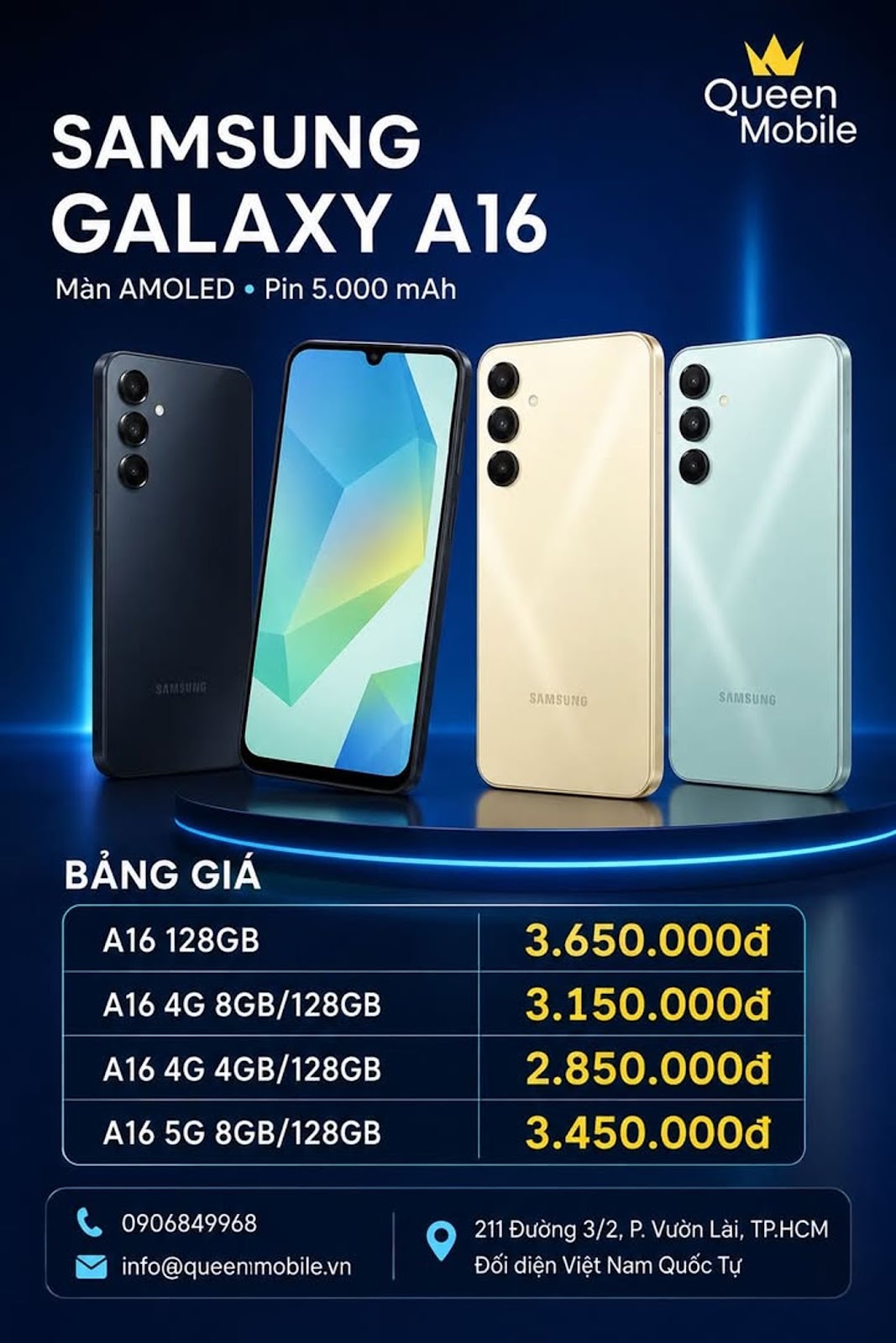 Samsung Galaxy A16 giá tốt, màn hình Super AMOLED, pin 5.000 mAh