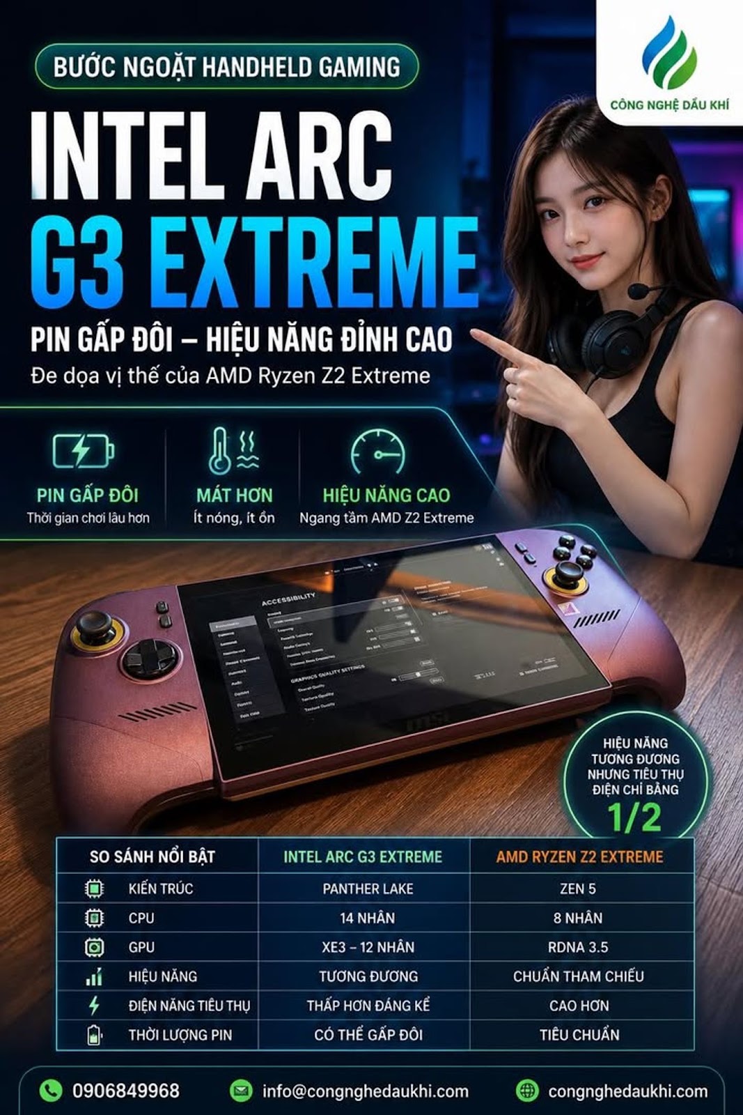 Intel Arc G3 Extreme Gây Địa Chấn Thị Trường Gaming Handheld, AMD Ryzen Z2 Extreme Đang Bị Đe Dọa?
