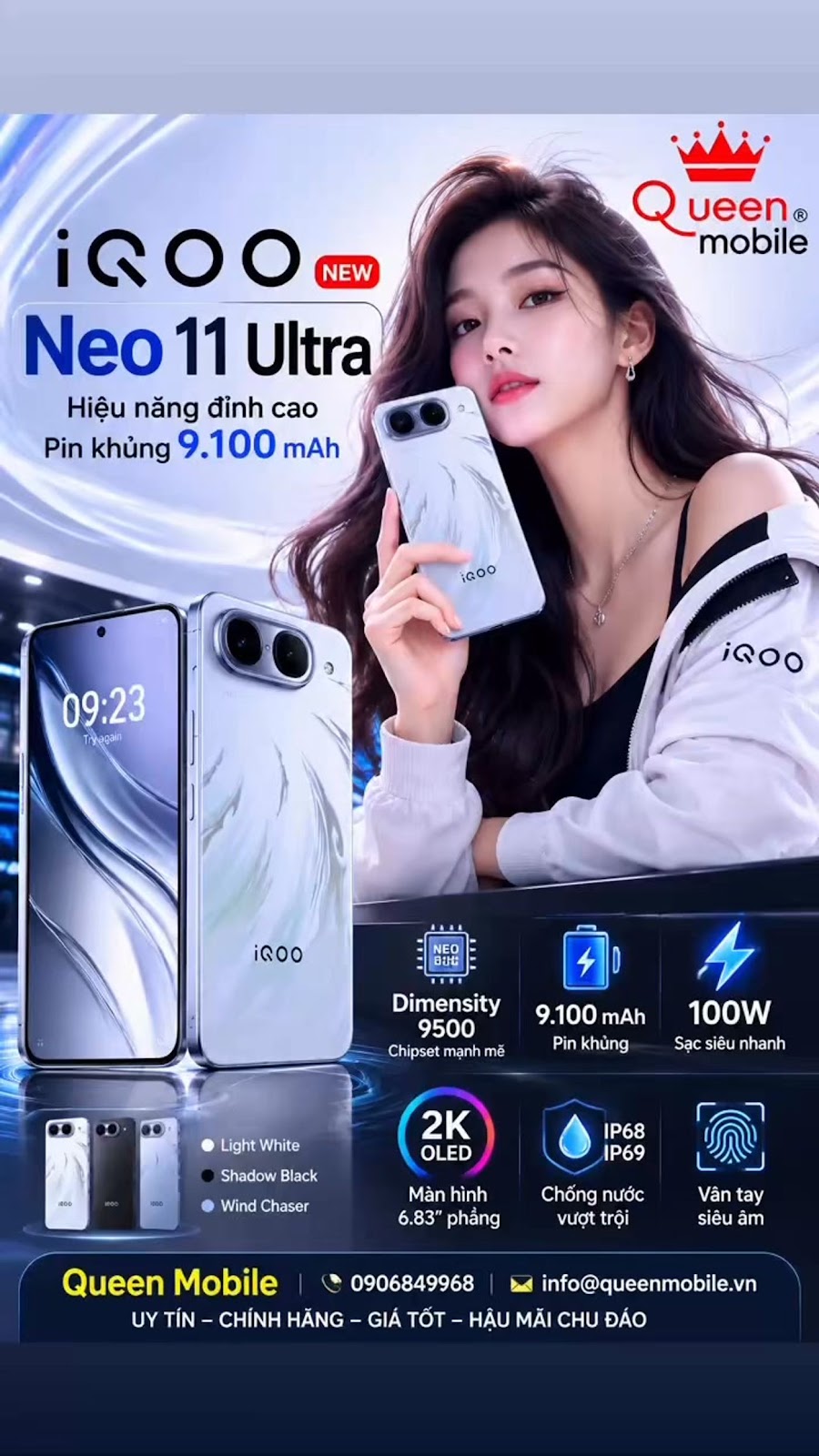 iQOO Neo 11 Ultra lộ ảnh thực tế với pin 9.100 mAh và Dimensity 9500 nhưng chưa có xác nhận chính th