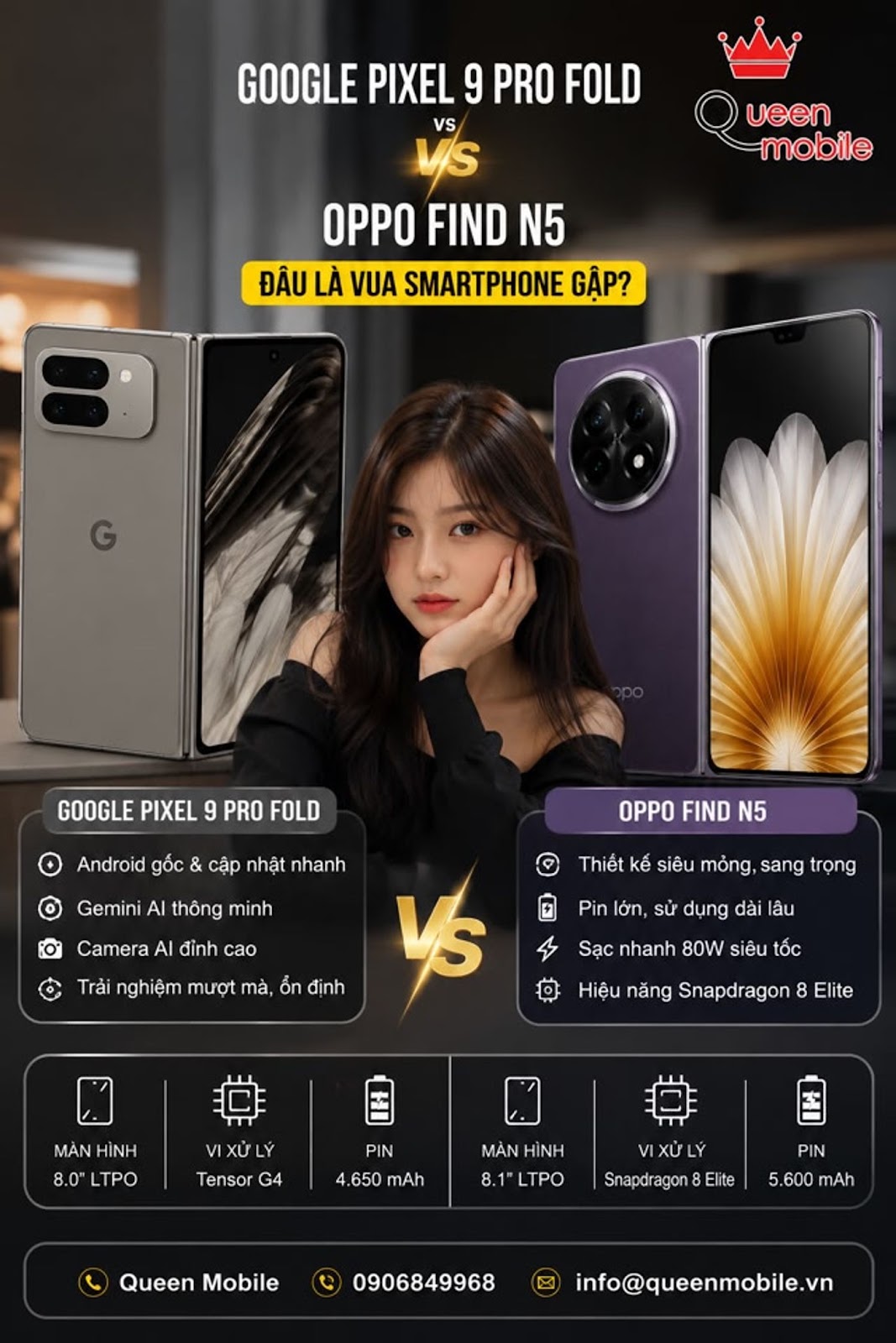 Google Pixel 9 Pro Fold đối đầu OPPO Find N5, đâu mới là vua smartphone gập năm 2026