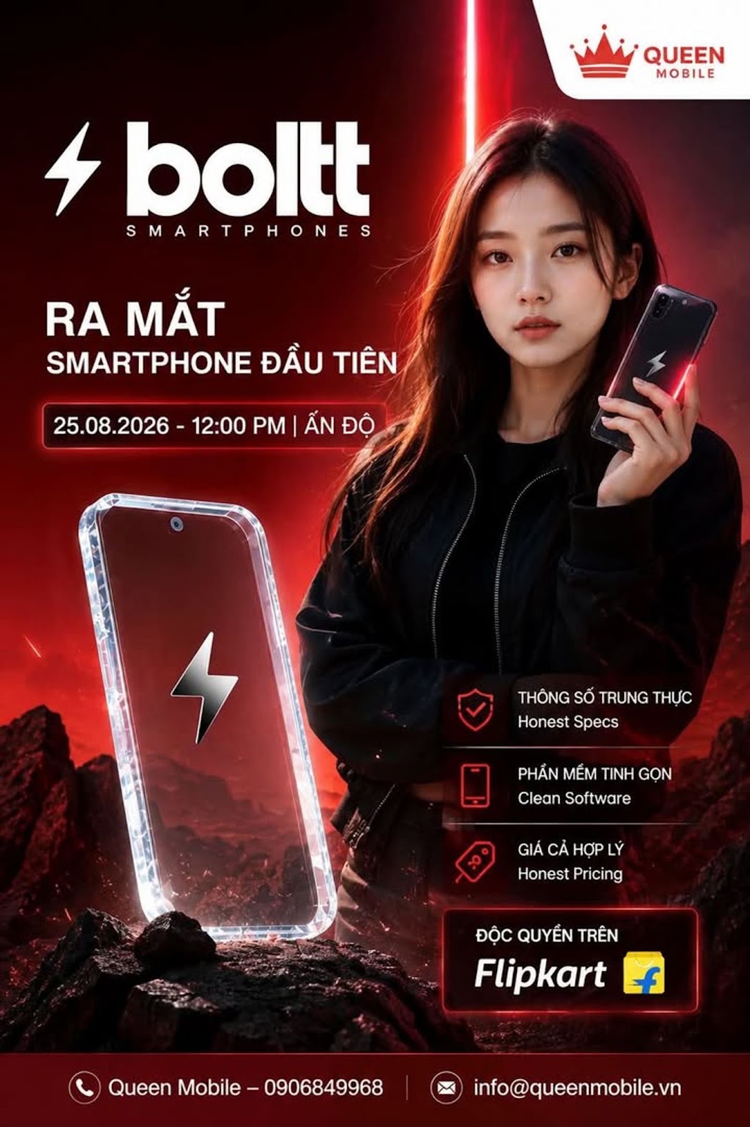 Boltt xác nhận ra mắt smartphone đầu tiên tại Ấn Độ vào ngày 25/08/2026 #Boltt #FireBoltt #Smartphon