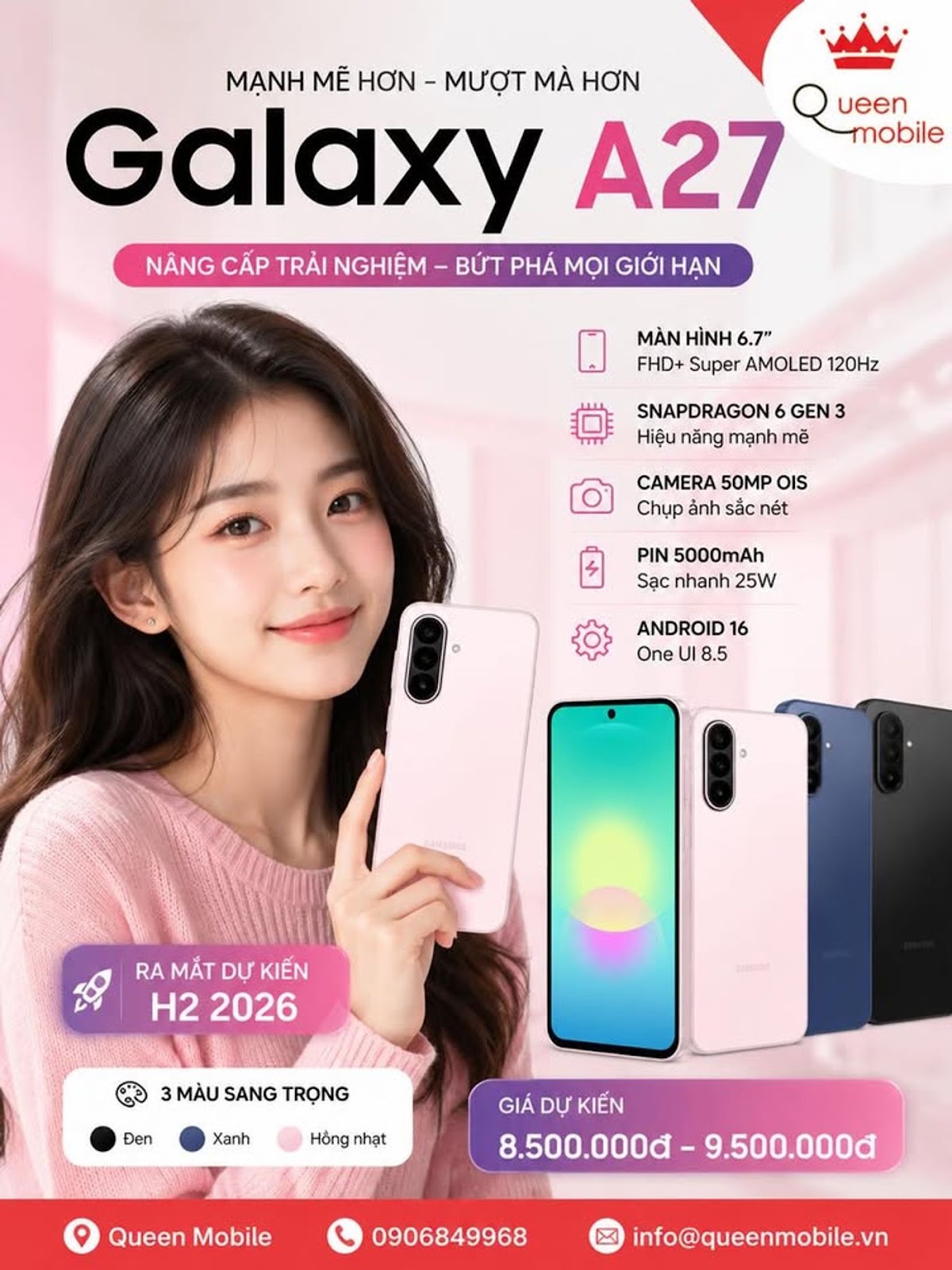 Galaxy A27 đang trở thành tâm điểm chú ý trên các diễn đàn công nghệ sau khi loạt hình ảnh render cù