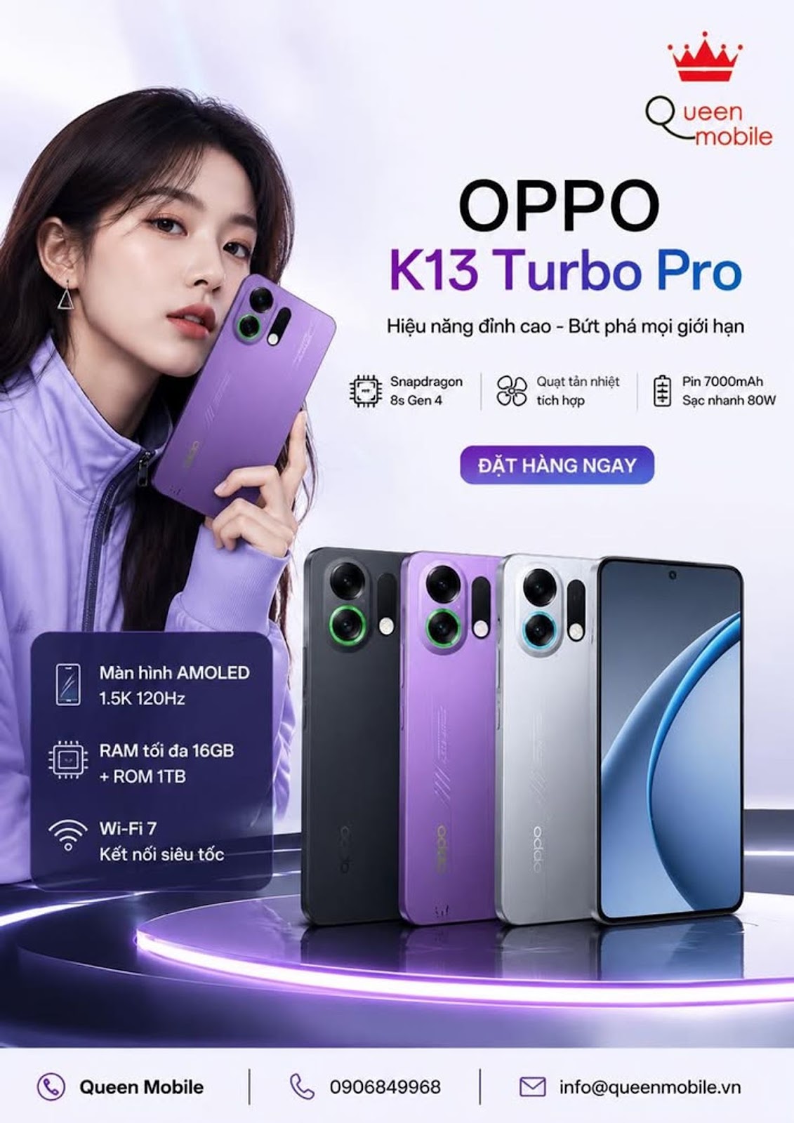 Có, OPPO K13 Turbo Pro 5G bản nội địa Trung Quốc dùng được 5G tại Việt Nam trên hầu hết nhà mạng lớn