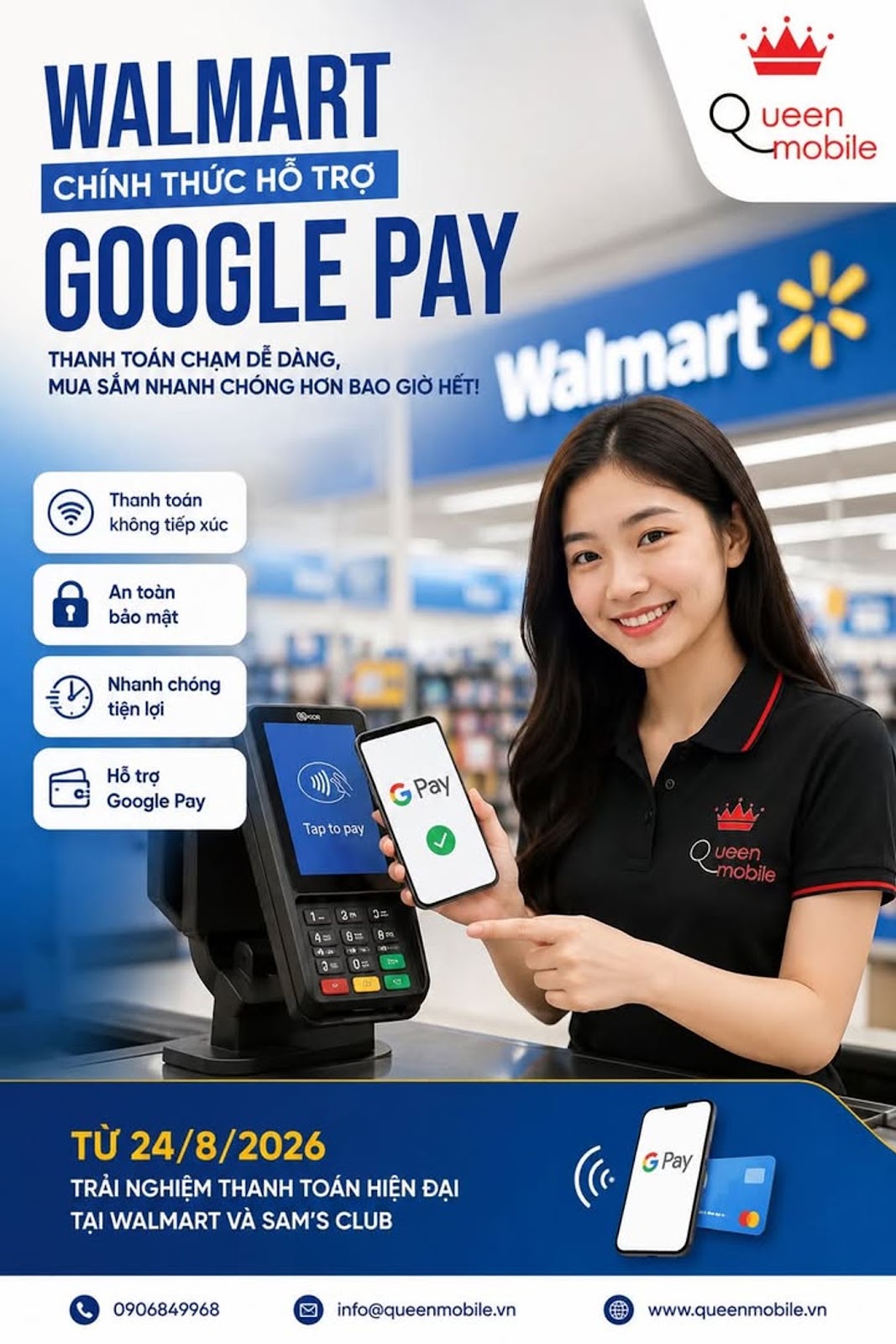 Walmart chính thức mở cửa cho Google Pay, cuộc chiến chống thanh toán chạm cuối cùng cũng kết thúc