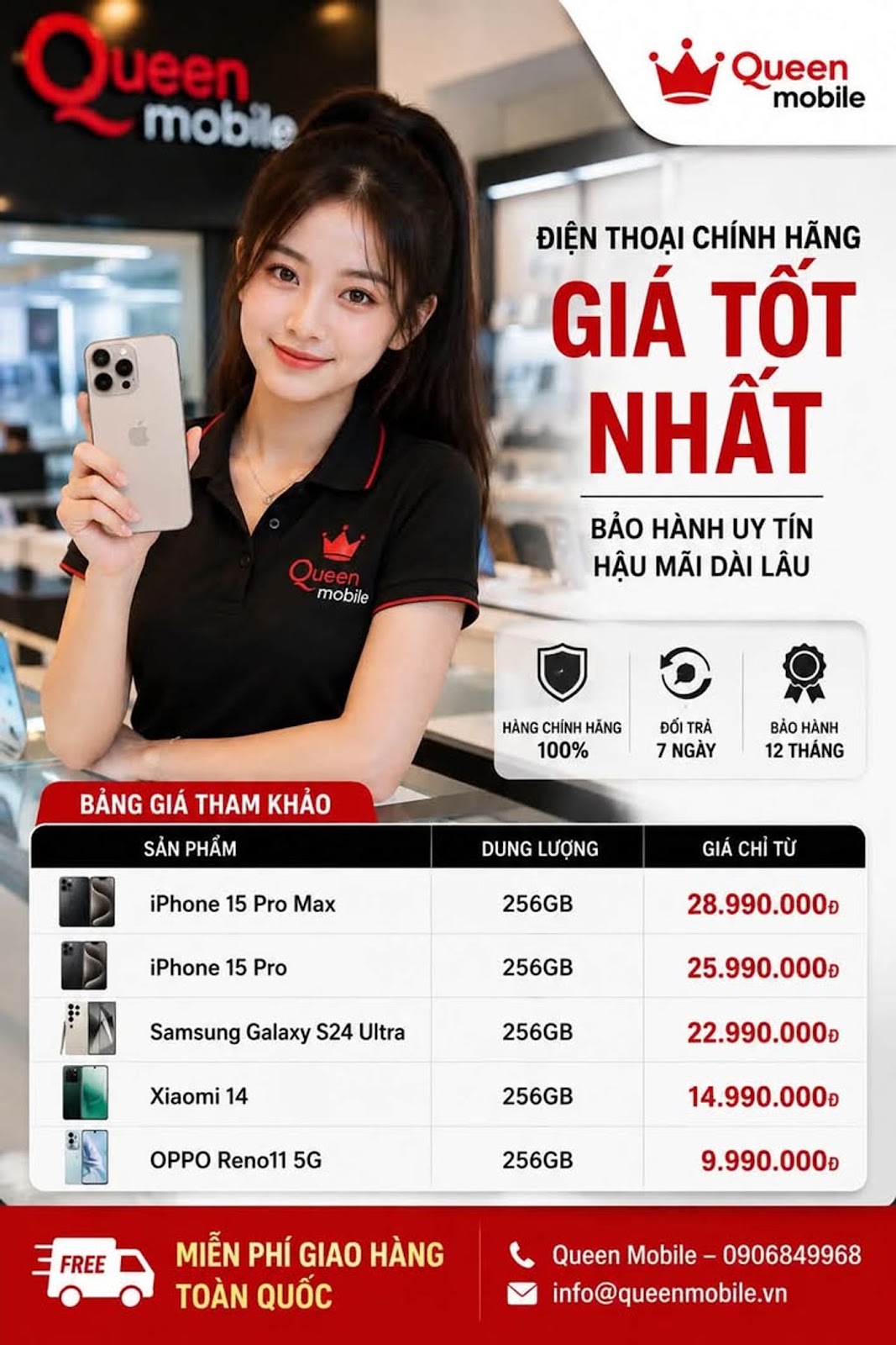 Điện thoại chính hãng giá tốt tại Queen Mobile – Hỗ trợ mua trả góp - Tin Tức Công Nghệ