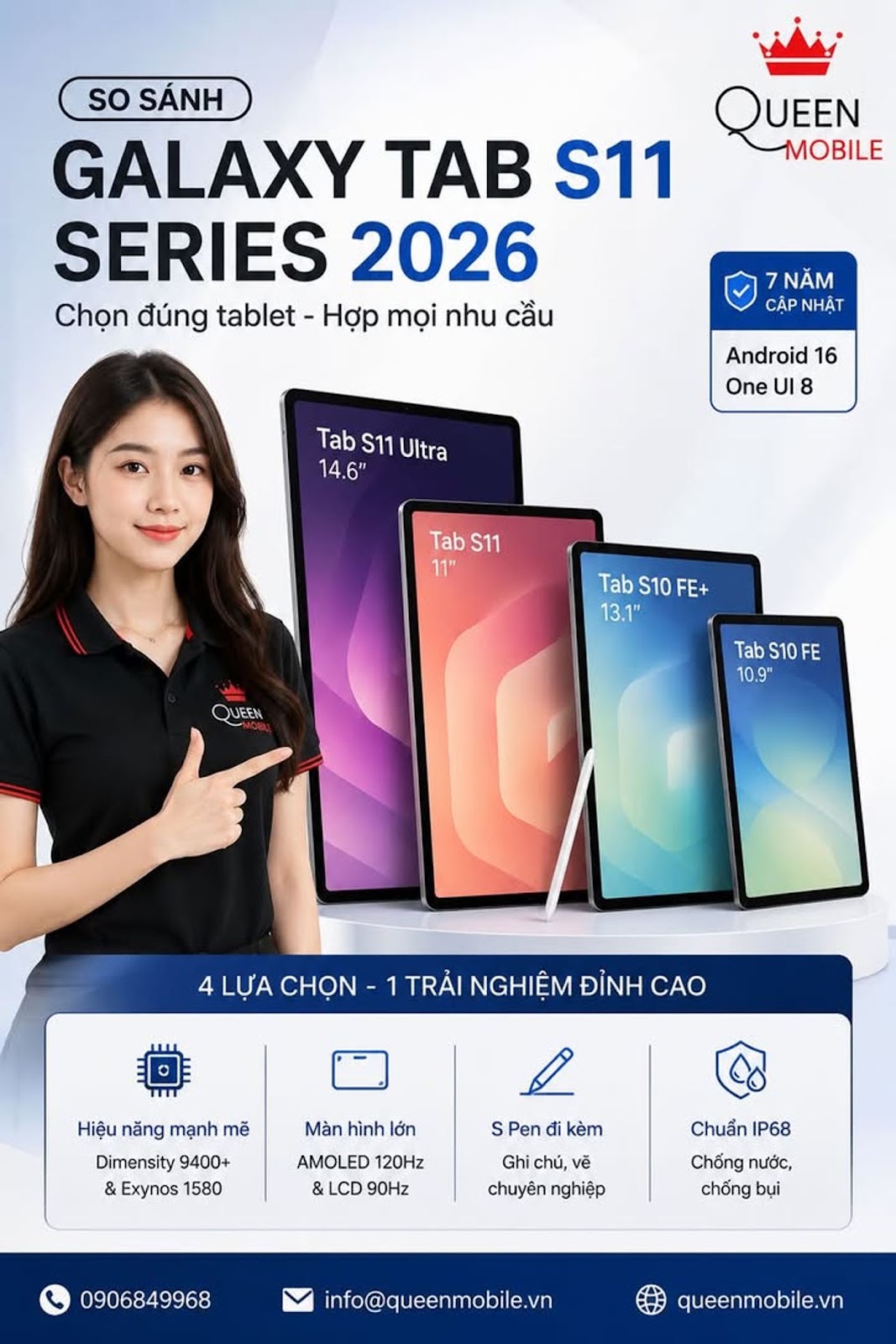 Galaxy Tab S11 Ultra, Tab S11, Tab S10 FE+ và Tab S10 FE khác nhau thế nào, đâu là chiếc tablet Sams