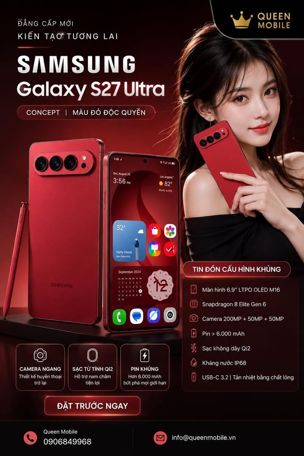 Samsung Galaxy S27 Ultra lộ concept màu đỏ gây tranh cãi, Samsung sắp quay lại thiết kế huyền thoại 