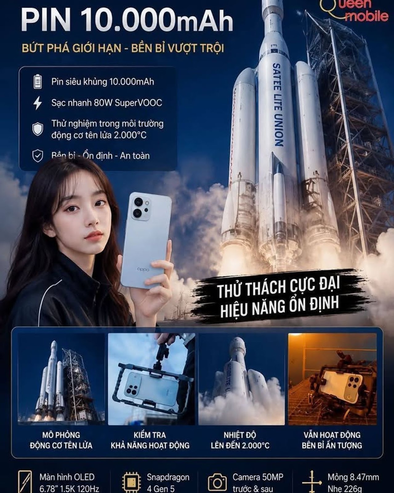 OPPO A7 Pro Max được thử nghiệm trong môi trường mô phỏng động cơ tên lửa với pin 10.000mAh #OPPO #O