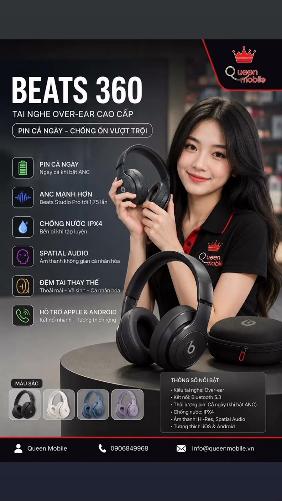 Beats 360 lộ diện với pin cả ngày và ANC mạnh hơn Studio Pro