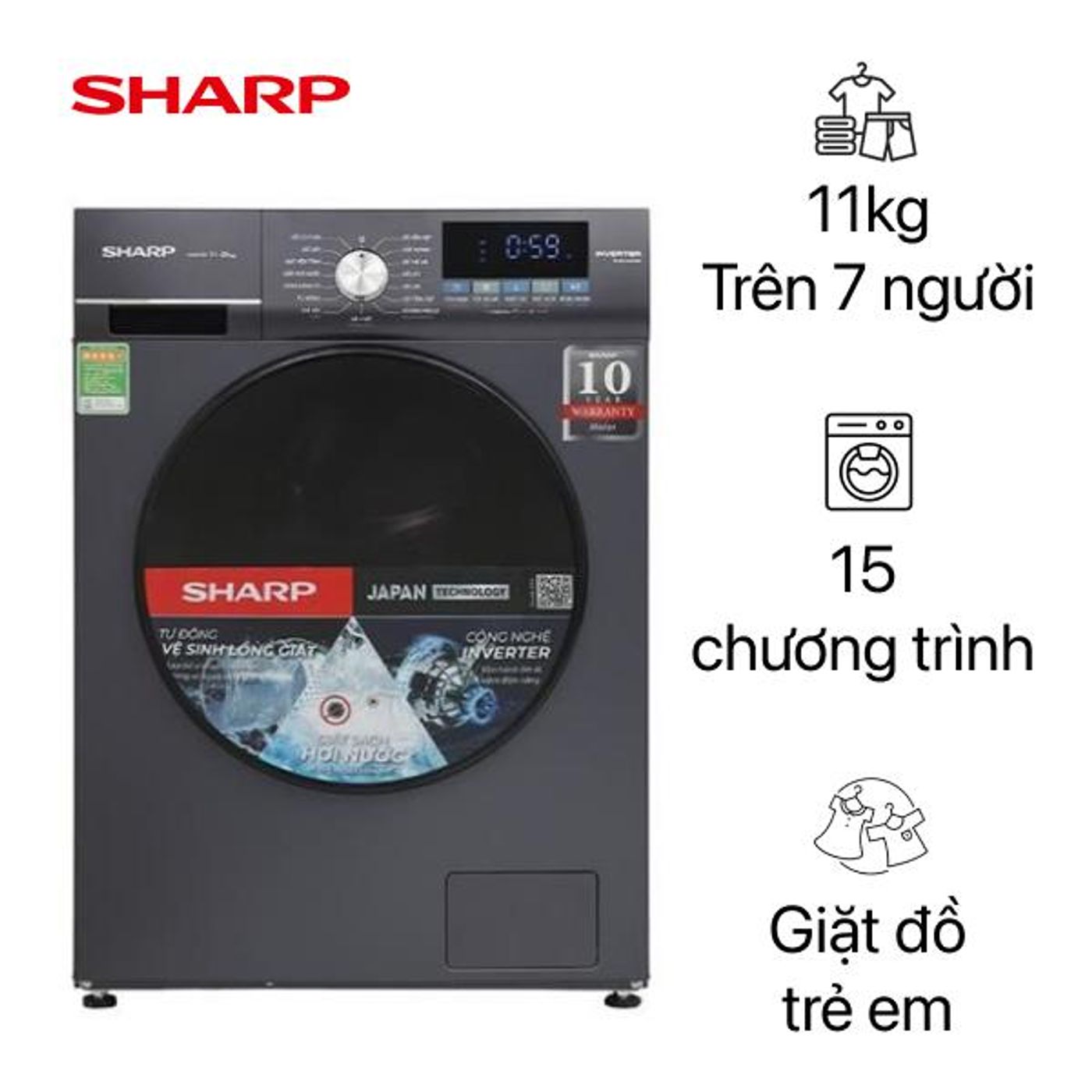 HOT DEAL SẢN PHẨM MỚI: Máy giặt Sharp cửa ngang 11Kg 2025