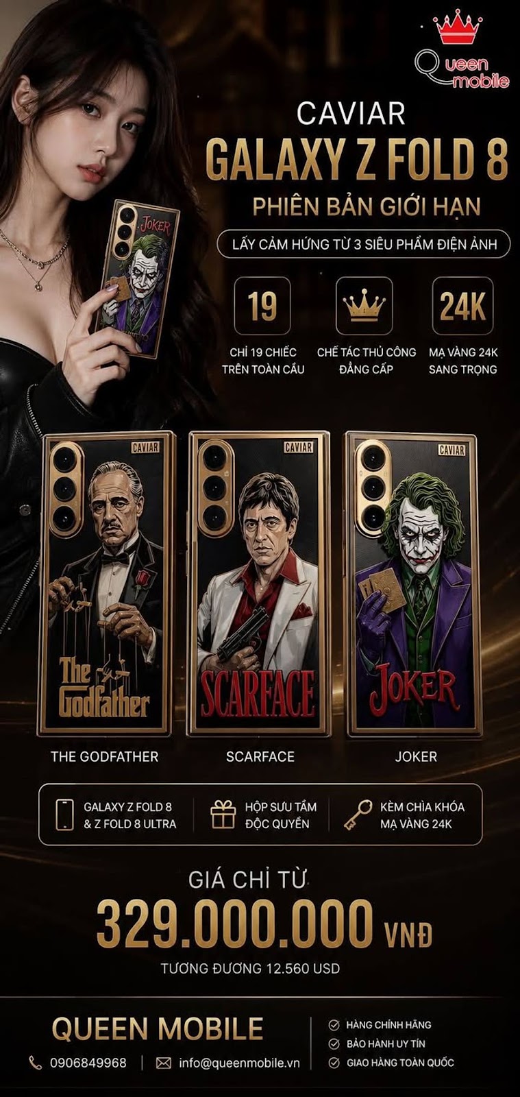 Caviar ra mắt Galaxy Z Fold 8 phiên bản giới hạn lấy cảm hứng từ The Godfather, Scarface và Joker #S