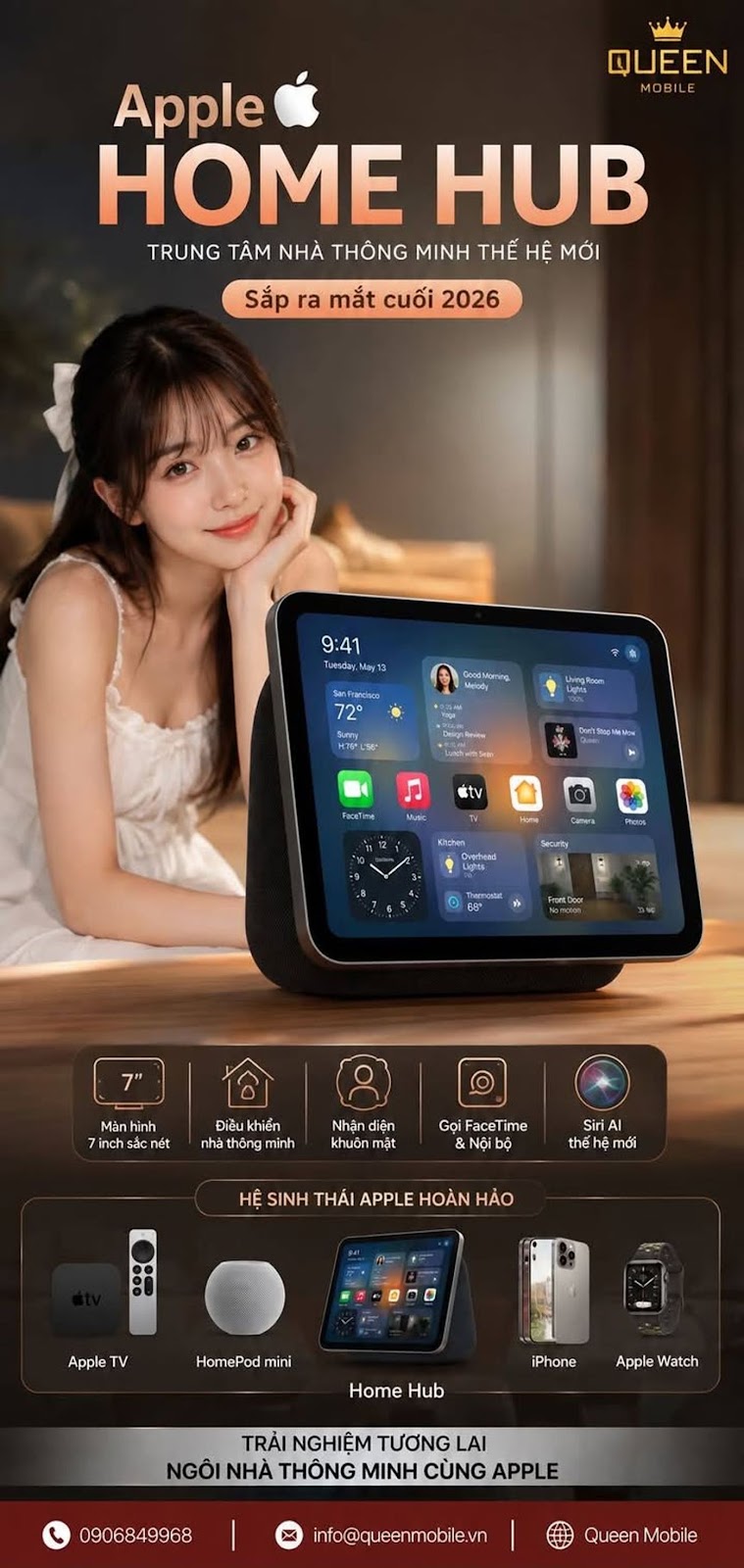 Apple được cho là sắp ra mắt Home Hub màn hình 7 inch tích hợp Siri AI vào cuối năm 2026 #Apple #App