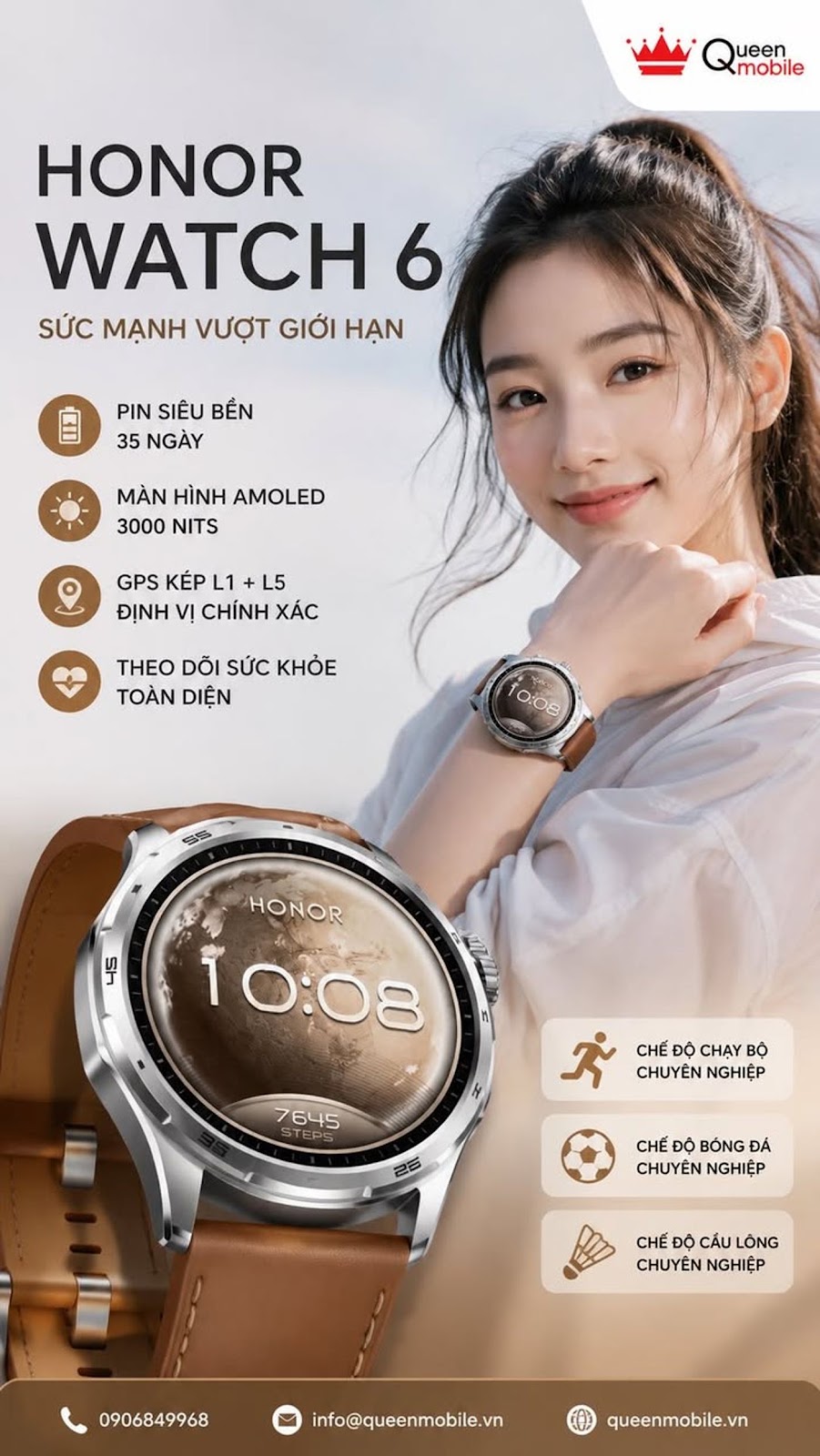 HONOR Watch 6 Ra Mắt Toàn Cầu, Pin 35 Ngày, Màn Hình 3000 Nits Và GPS Kép Thách Thức Phân Khúc Đồng 