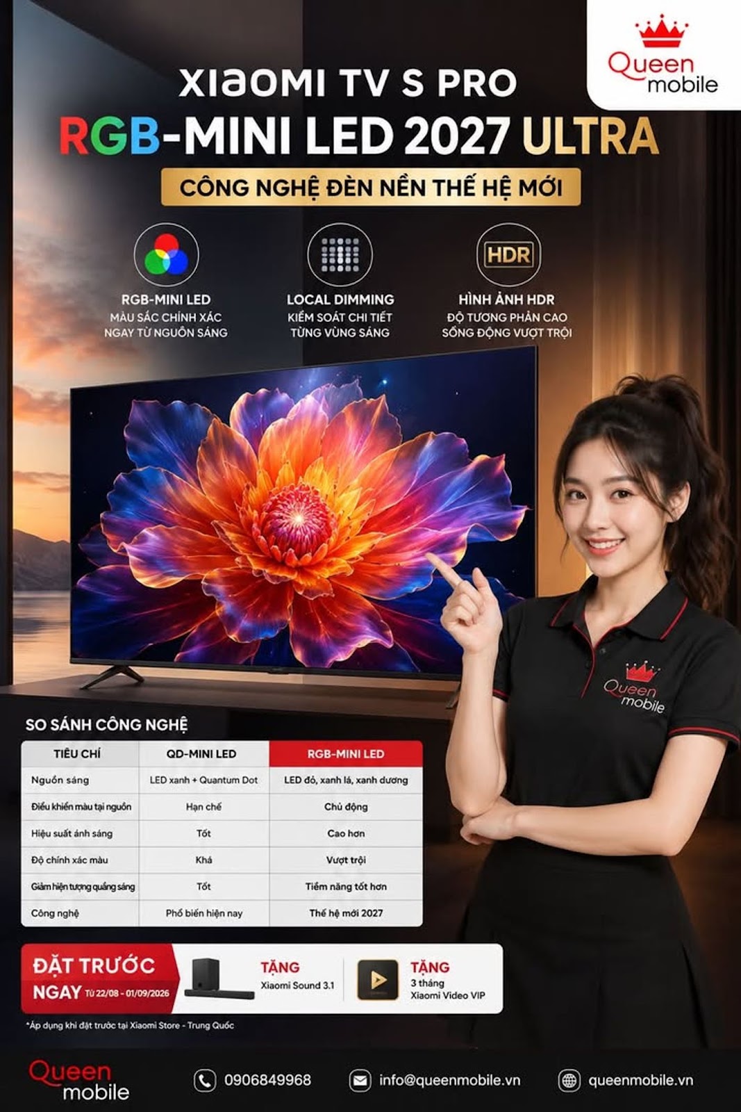 Xiaomi mở đặt trước TV S Pro RGB-Mini LED 2027 Ultra, thay đổi lớn nằm ngay ở hệ thống đèn nền