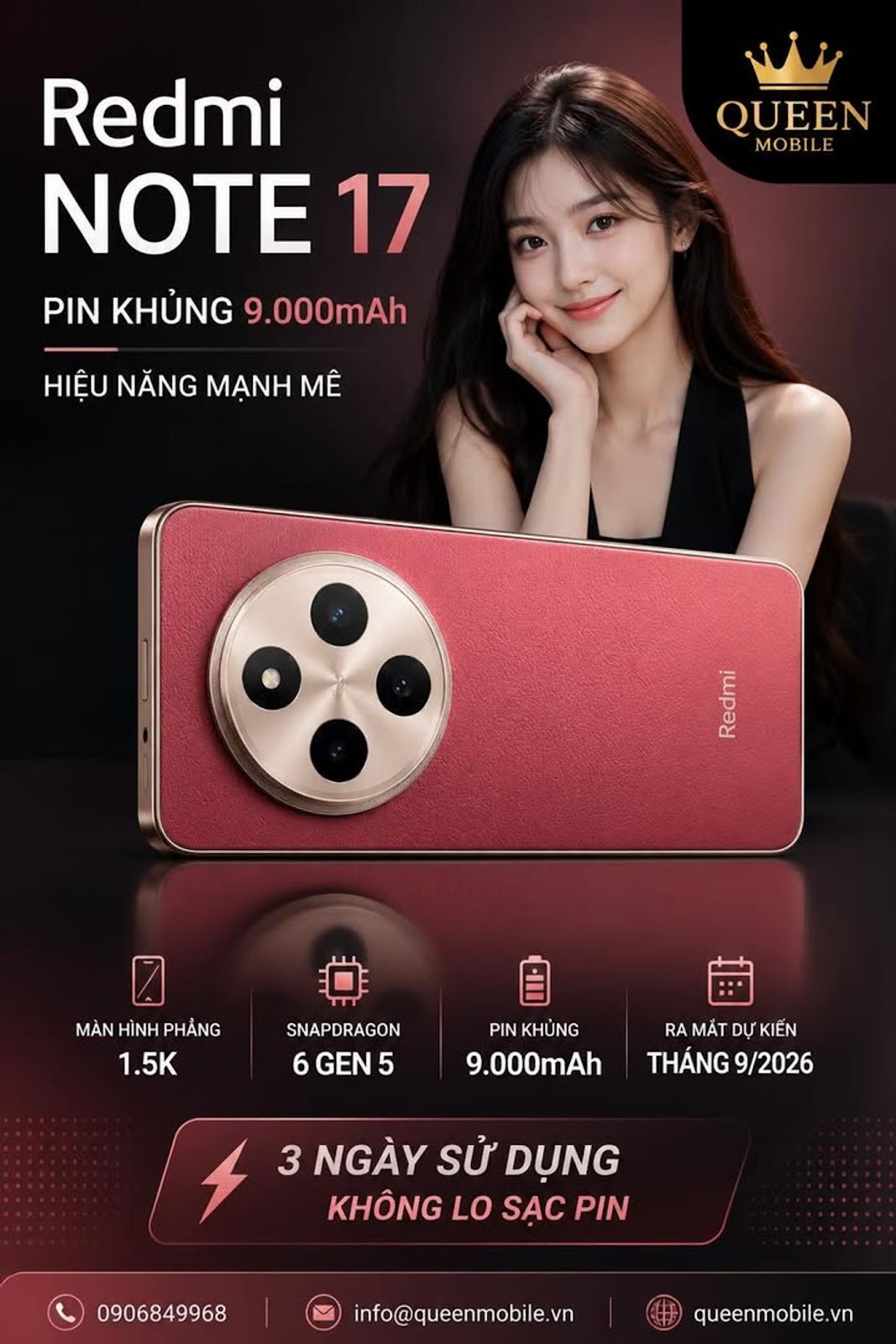 Redmi Note 17 lộ pin 9.000mAh, Xiaomi sắp tạo ra cú sốc mới trên thị trường smartphone