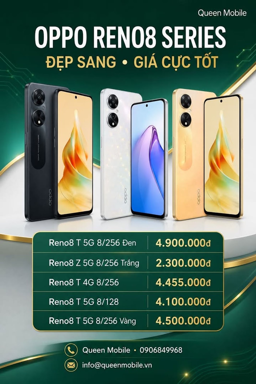Bảng giá OPPO Reno8 T và Reno8 Z 5G – máy đẹp, giá hấp dẫn