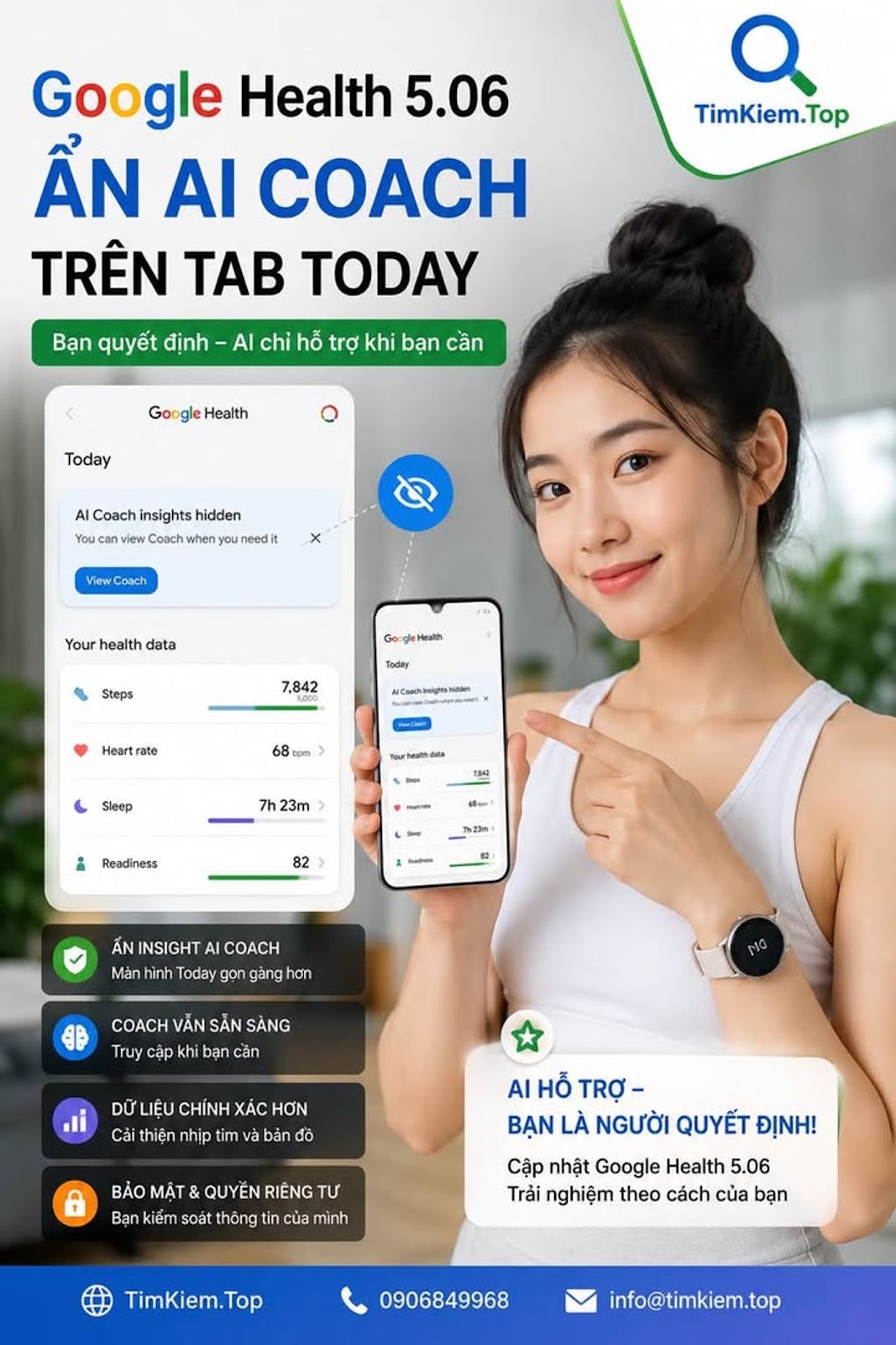Google Health cuối cùng cho phép ẩn AI Coach khỏi màn hình Today