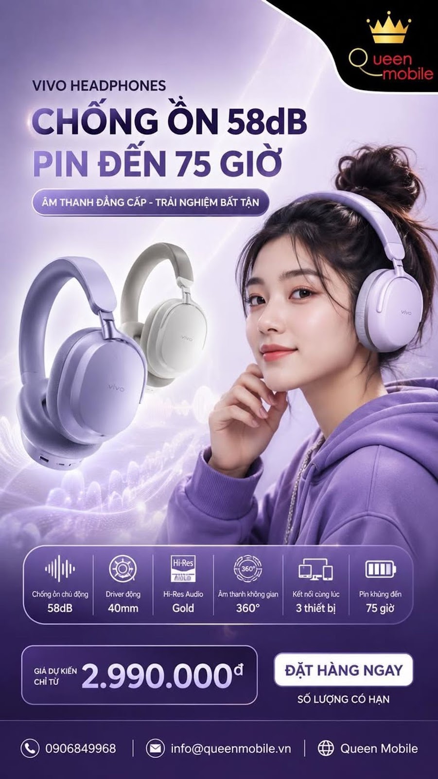 Vivo Chính Thức Bước Vào Cuộc Chiến Tai Nghe Over-Ear ANC, Tham Vọng Đối Đầu Sony Và Bose