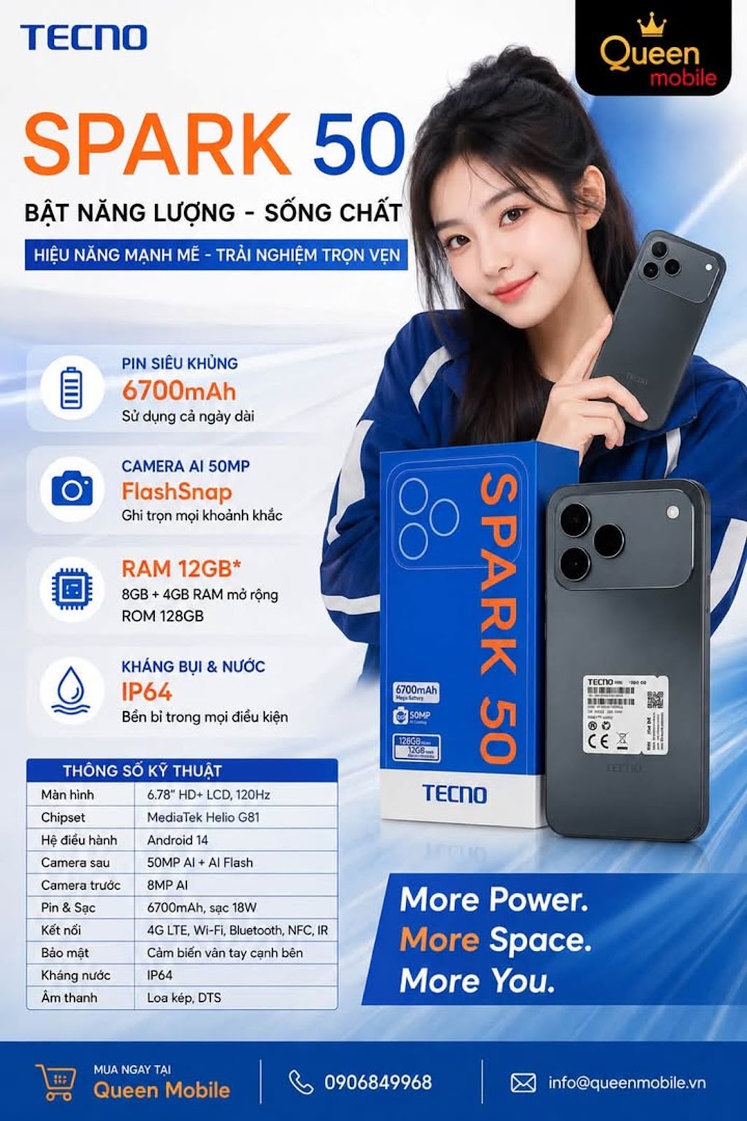 TECNO SPARK 50 chính thức xuất hiện với pin 6.700mAh, màn hình 120Hz và camera AI 50MP #TECNO #TECNO