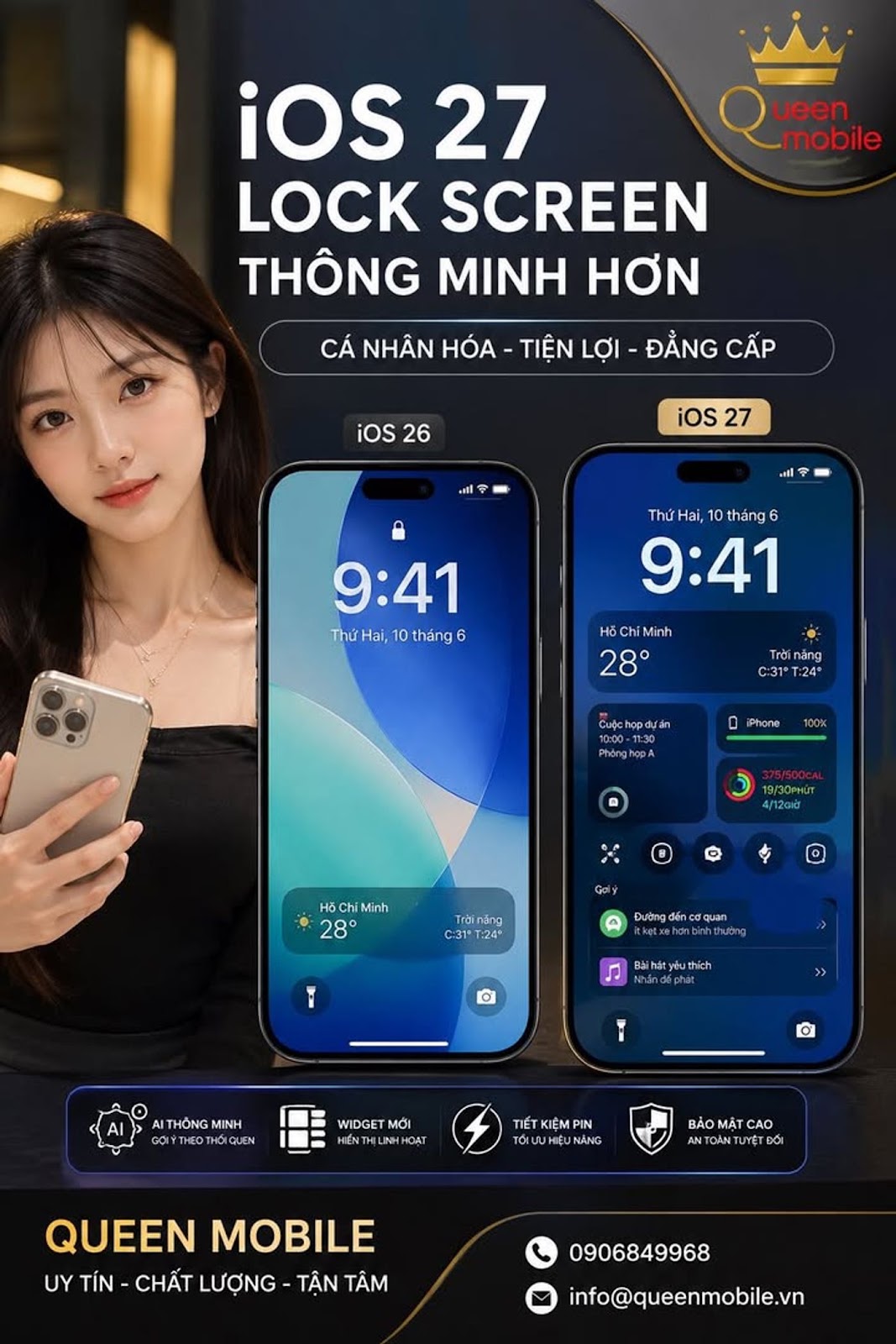BÍ MẬT TRÊN MÀN HÌNH KHÓA iOS 27 – APPLE ĐANG BIẾN LOCK SCREEN THÀNH TRUNG TÂM AI CÁ NHÂN HÓA HOÀN T