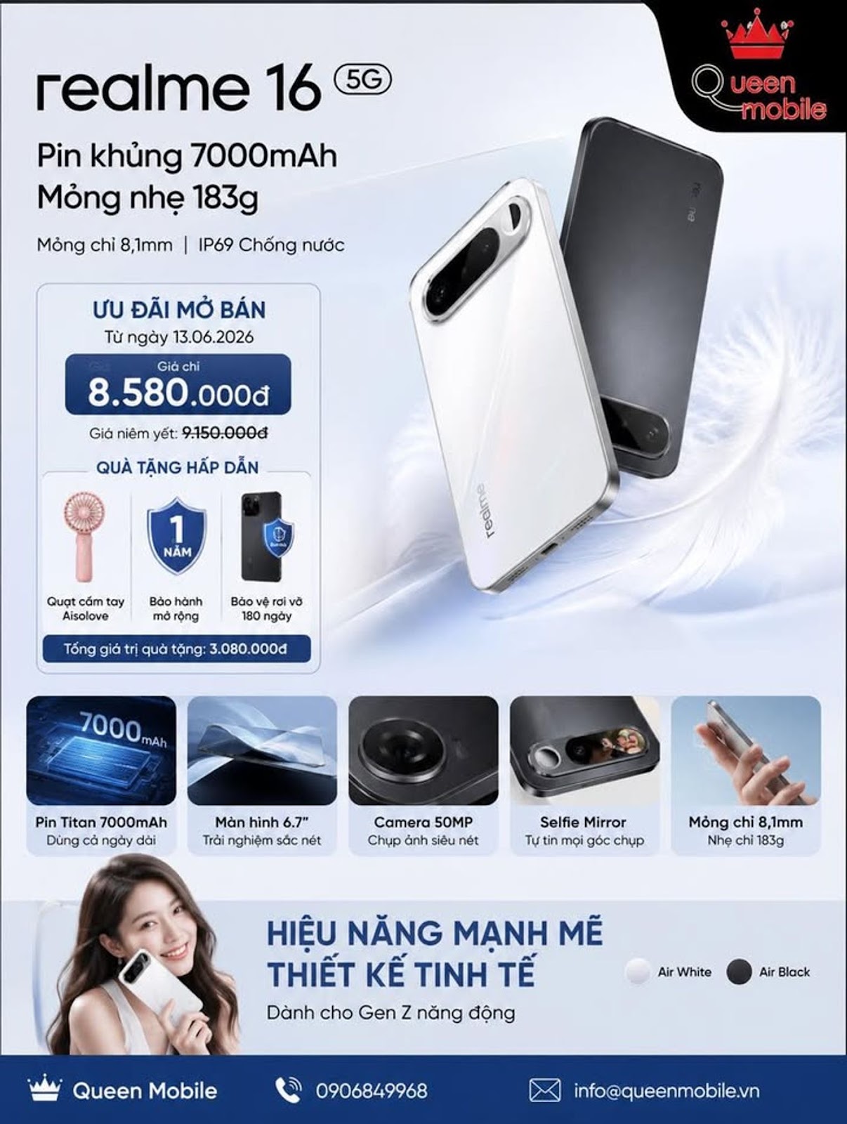 REALME 16 5G RA MẮT TẠI MALAYSIA VỚI PIN 7.000mAh NHƯNG CHỈ NẶNG 183G