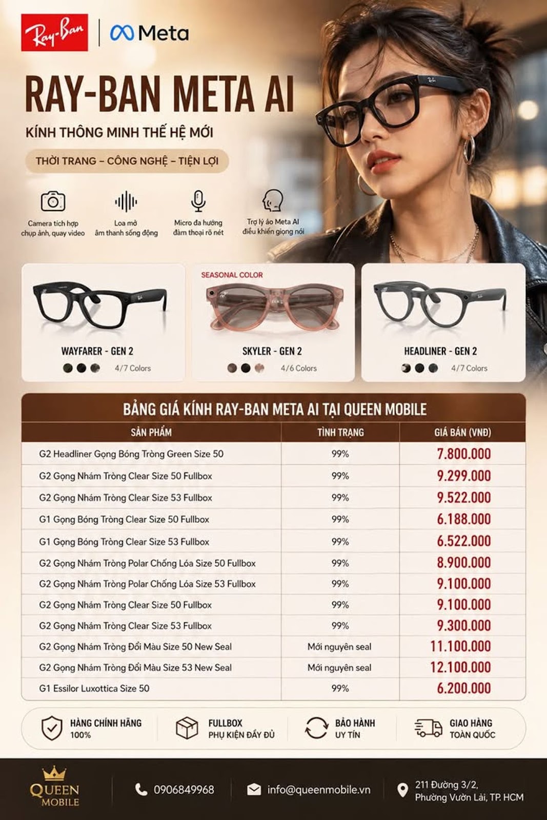 𝗞𝗜́𝗡𝗛 𝗥𝗔𝗬-𝗕𝗔𝗡 𝗠𝗘𝗧𝗔 𝗔𝗜 – BẢNG GIÁ MỚI TẠI QUEEN MOBILE 💖👉🍀