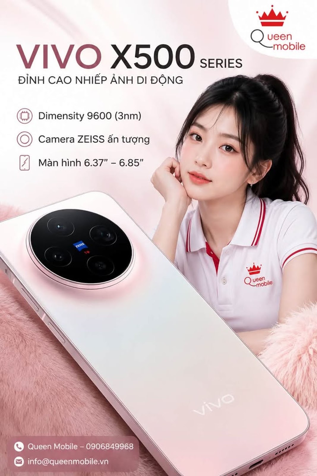 Vivo X500 lộ thêm thông tin màn hình và thiết kế camera mới, bản Pro Max có thể lên tới 6,85 inch #V