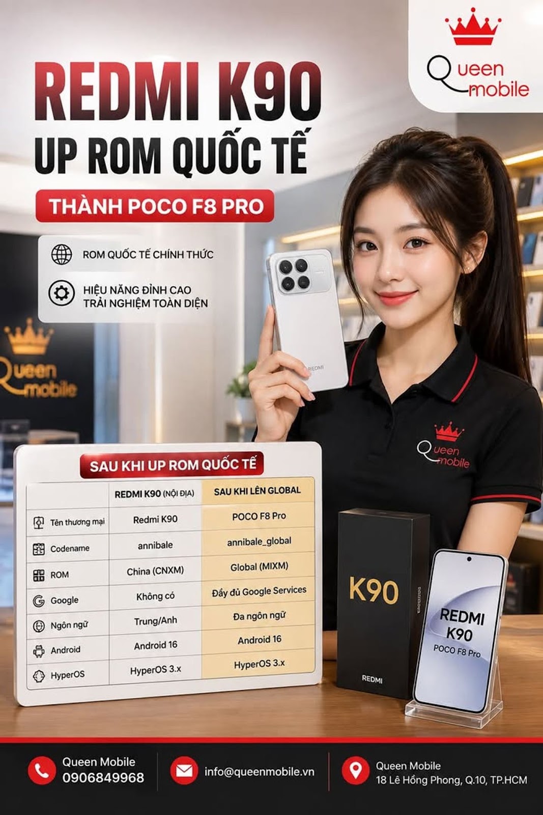 REDMI K90 up ROM quốc tế sẽ thành POCO F8 Pro