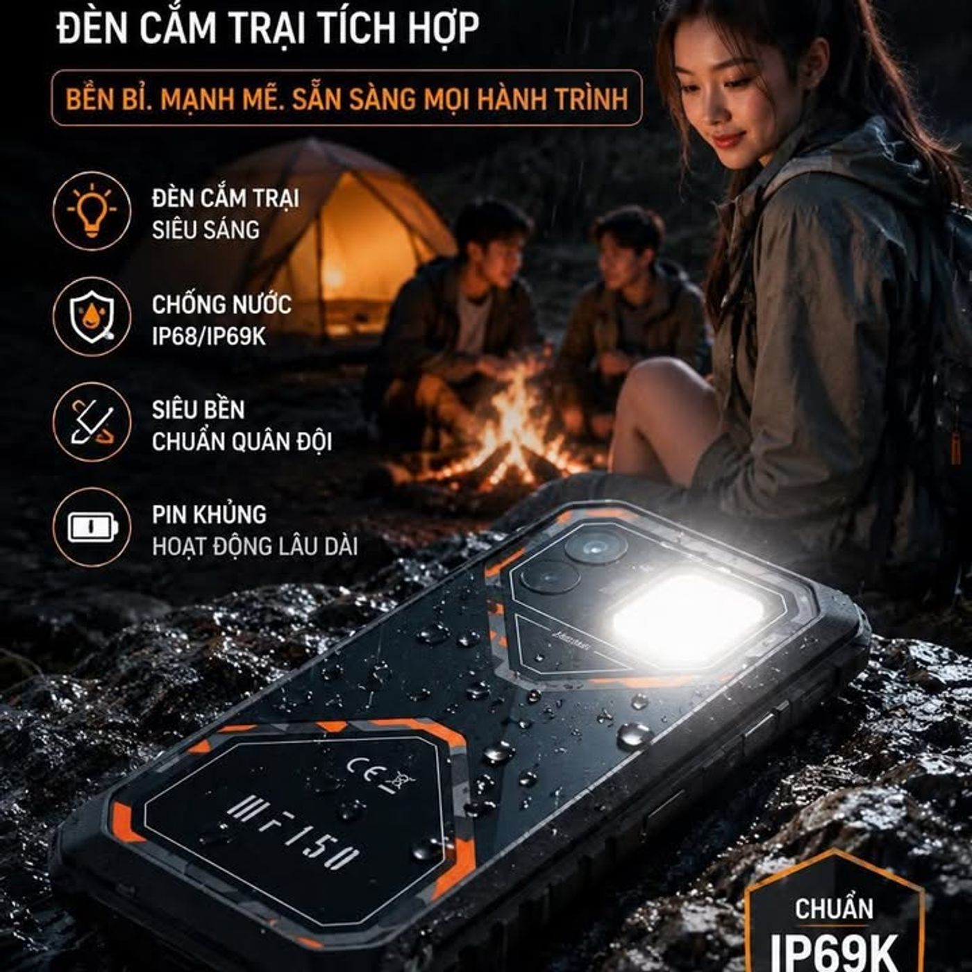 IIIF150 B2 Ultra 2026 Lộ Diện Với Đèn Cắm Trại Tích Hợp Và Chuẩn Chống Nước IP69K Cực Dị