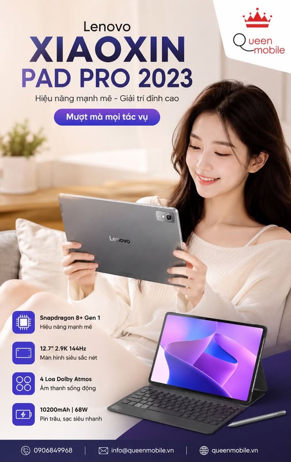 lenovo xiaoxin pad pro 2023 có lỗ cắm