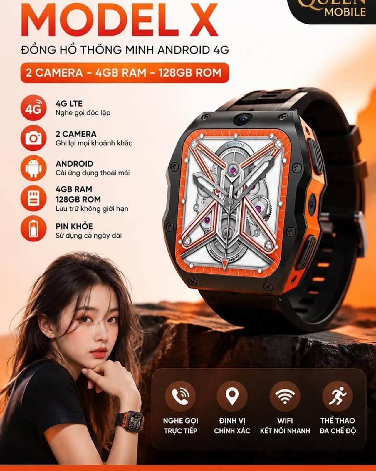 ROGBID MODEL X LỘ DIỆN – SMARTWATCH ANDROID 4G ĐANG GÂY SỐT VỚI 2 CAMERA VÀ BỘ NHỚ 128GB
