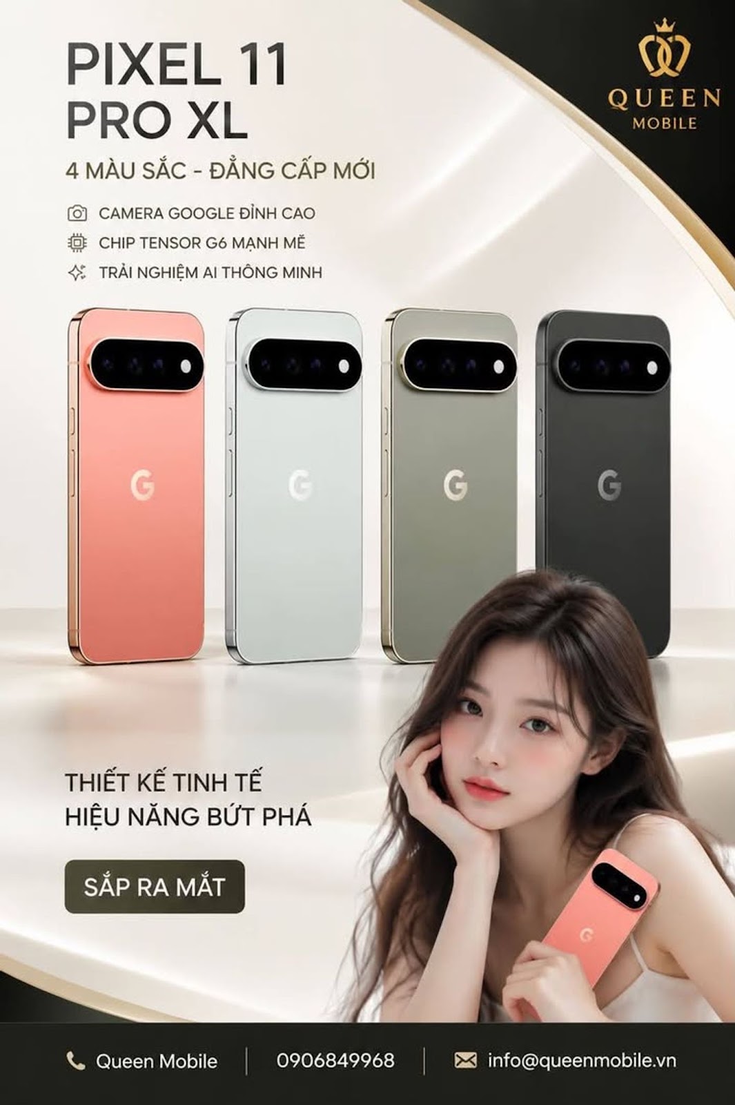 Pixel 11 Pro XL lộ ảnh render với 4 tùy chọn màu sắc trước ngày ra mắt chính thức #Google #Pixel11Pr