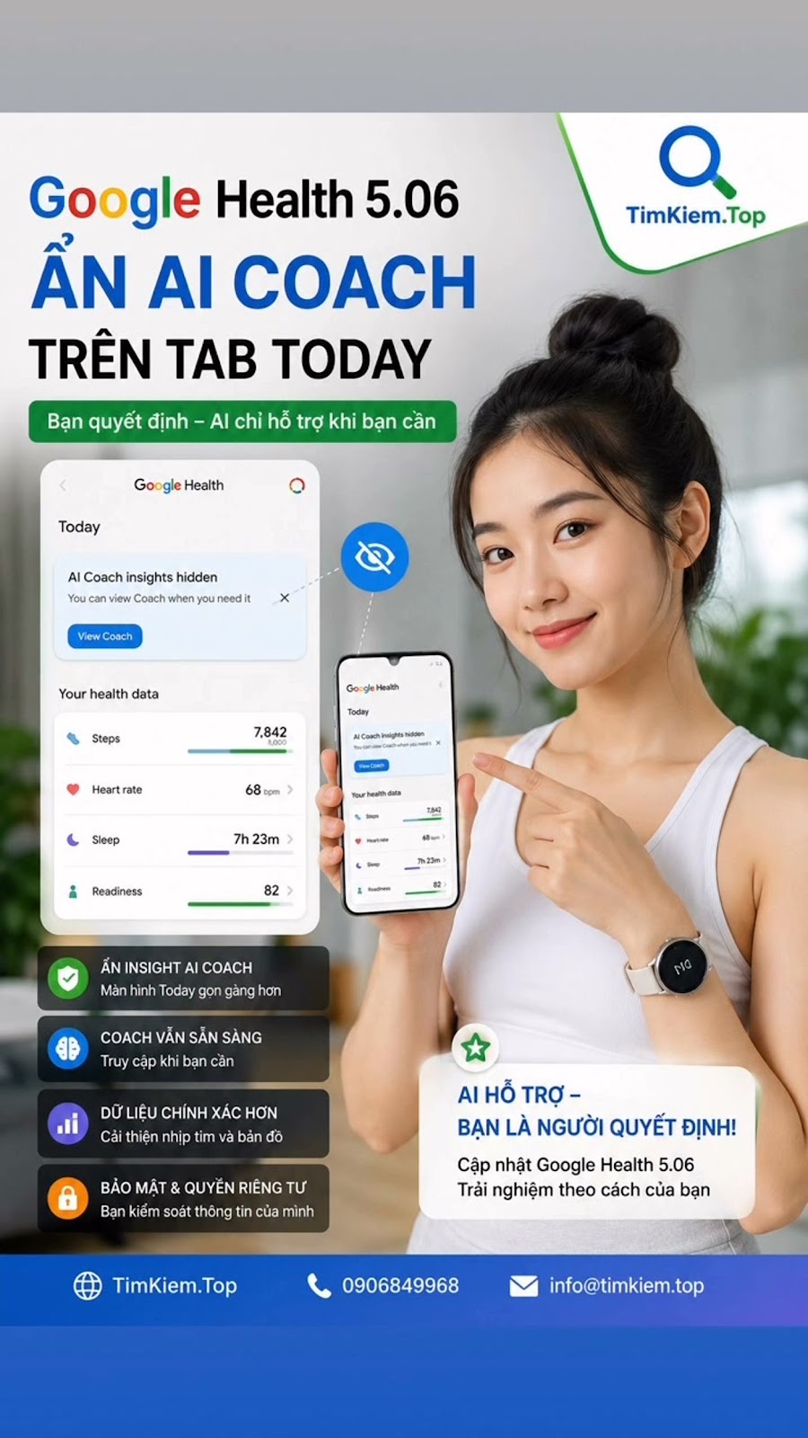 Google Health cuối cùng cho phép ẩn AI Coach khỏi màn hình Today