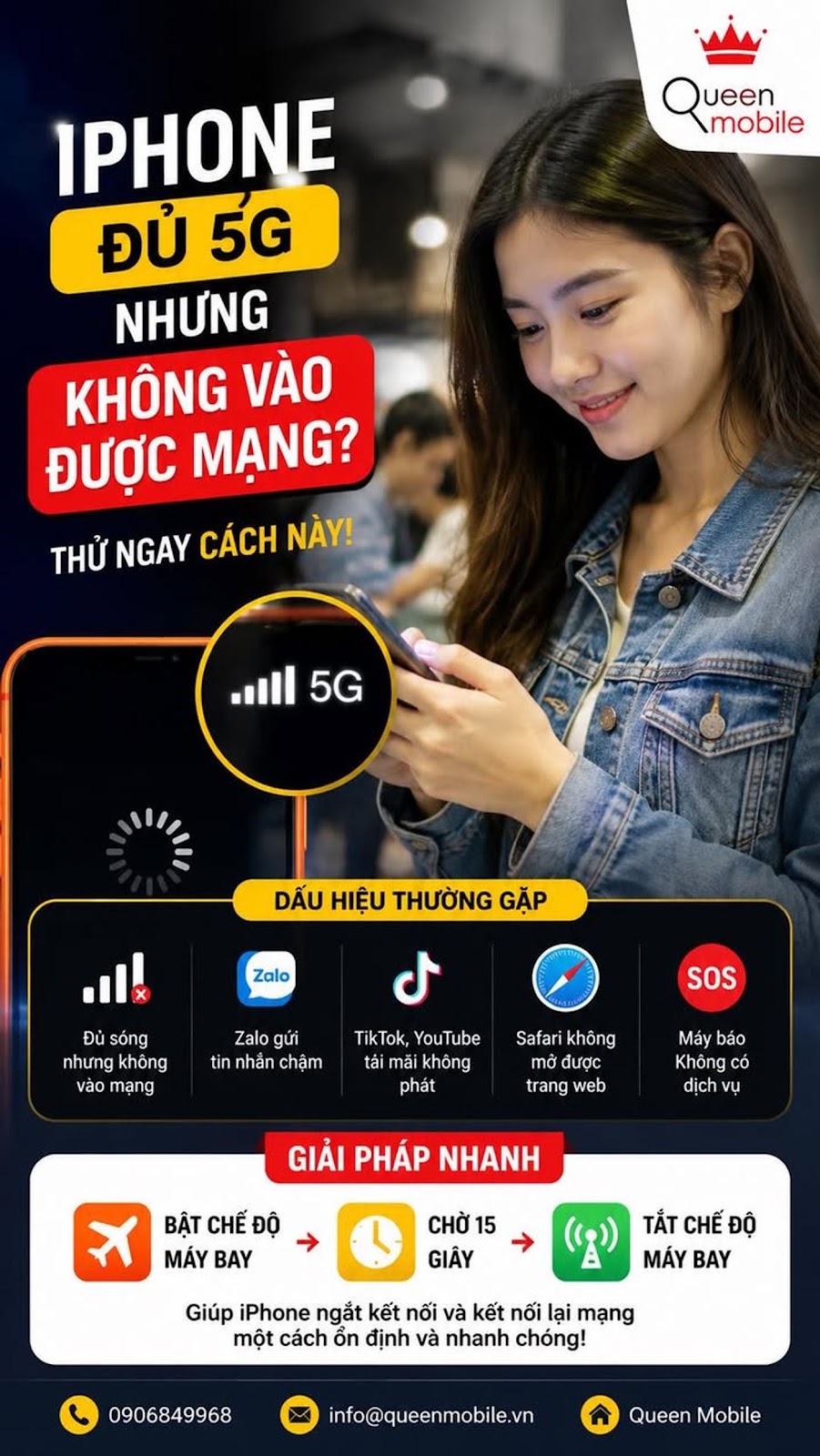 IPHONE BÁO ĐỦ 5G NHƯNG KHÔNG VÀO ĐƯỢC MẠNG, THỦ PHẠM ĐÔI KHI KHÔNG PHẢI DO APPLE...