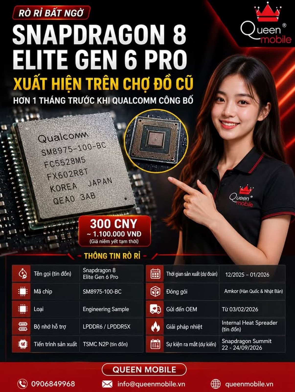 Snapdragon 8 Elite Gen 6 Pro bất ngờ bị rao bán trước ngày Qualcomm công bố