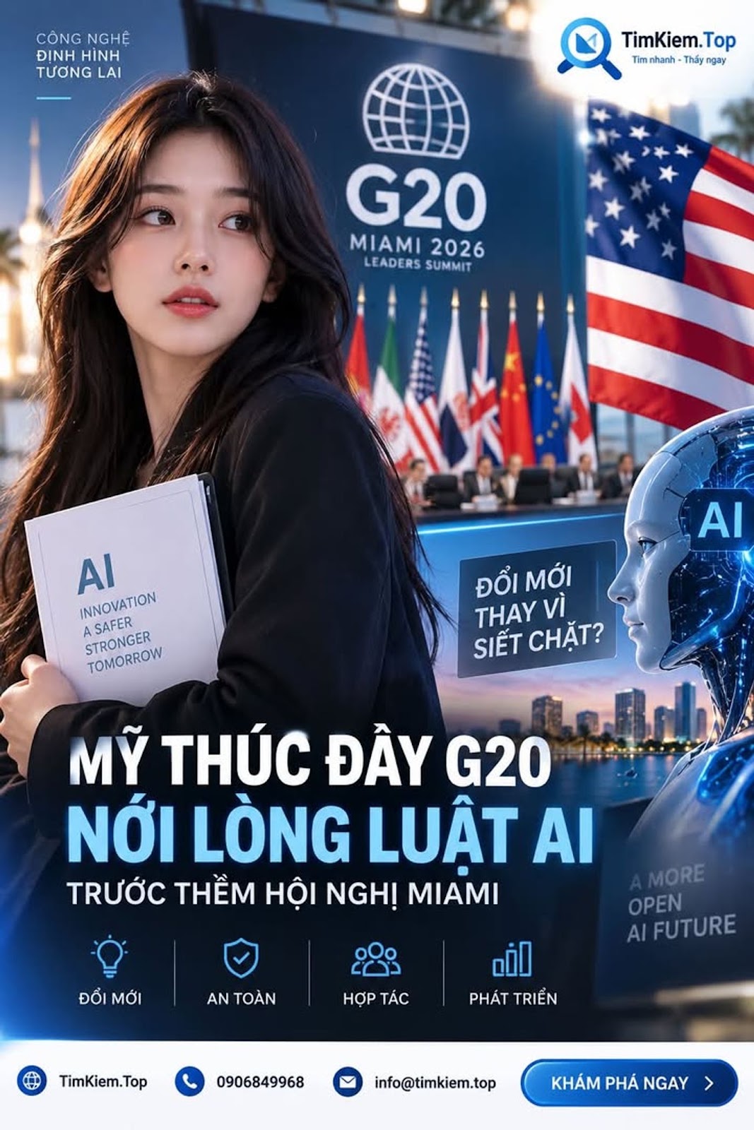Mỹ thúc đẩy G20 nới lỏng luật AI trước thềm Hội nghị Thượng đỉnh Miami, cuộc chiến thật sự có thể là