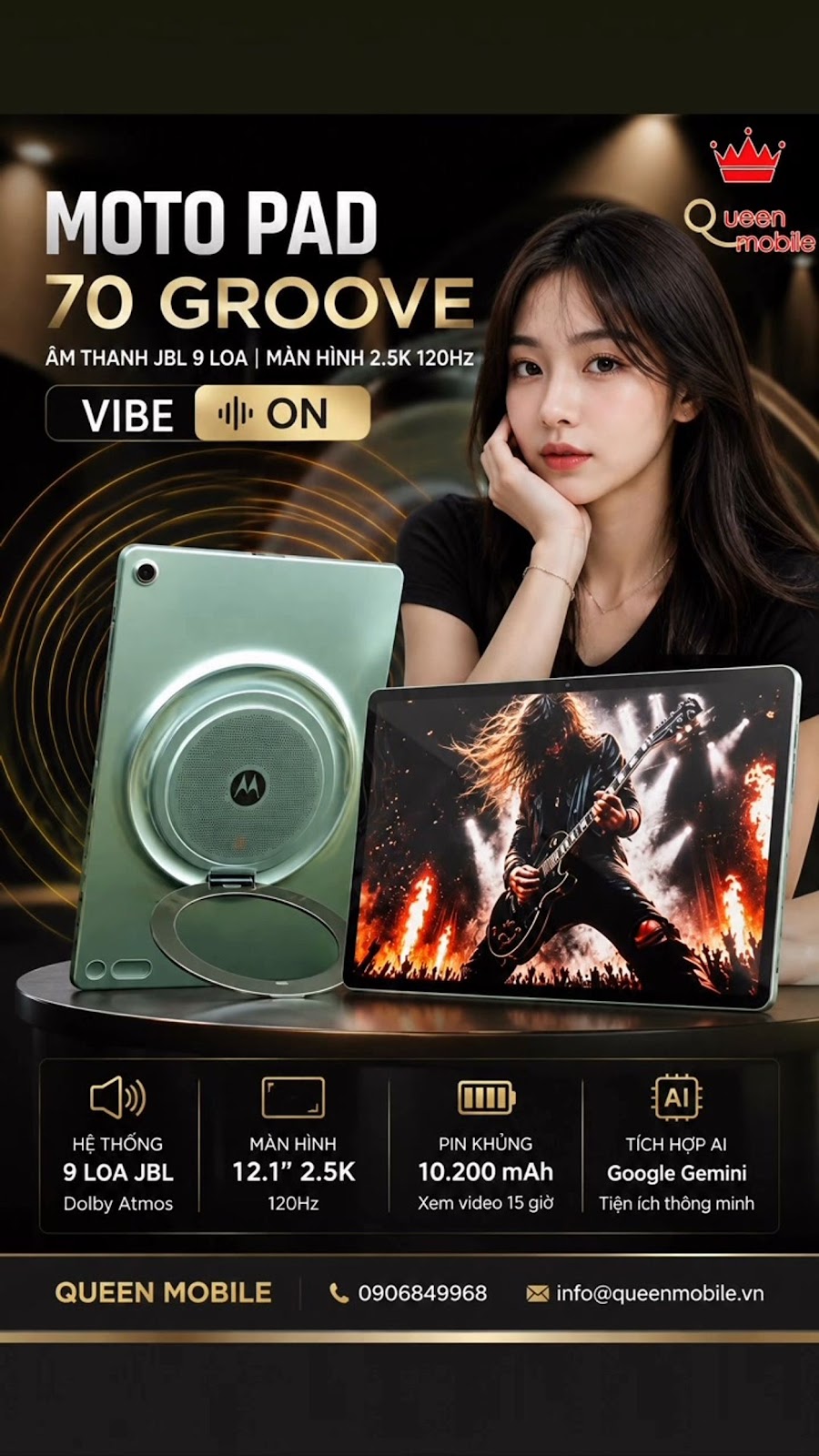 Moto Pad 70 Groove ra mắt tại Ấn Độ với màn hình 2.5K 120Hz và hệ thống 9 loa JBL độc đáo #MotoPad70